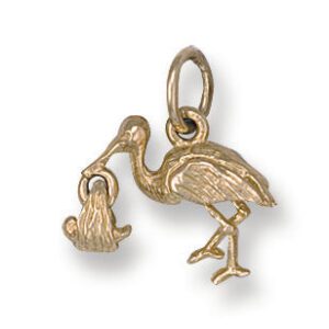 9ct Yellow Gold Stork Pendant