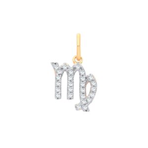 9ct Yellow Gold Virgo Zodiac 0.12ct Pendant