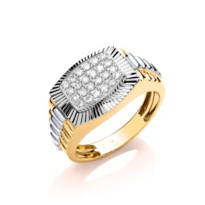 9ct Yellow/white Gold 0.50ct Diamond Fancy Link Ring