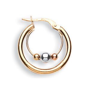 9ct Yellow, White & Rose Gold 20mm Fancy Hoop Earrings