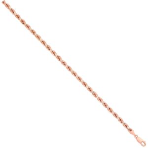 Rose Gold Solid D/c 4.2mm Rope Chain