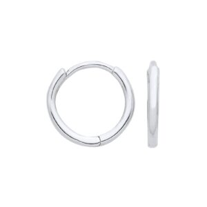 White Gold 10mm Plain Hinged Sleepers