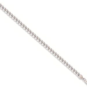White Gold 3.7mm Curb Chain