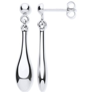 White Gold Hollow Drop Earrings