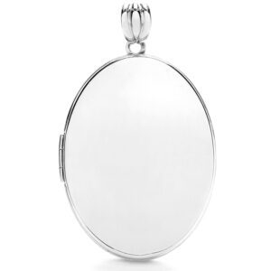 White Gold Oval Plain Locket