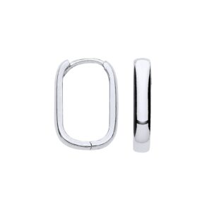White Gold Plain Rectangle Hinged Huggies