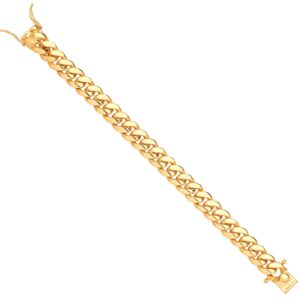 Yellow Gold 12mm Cuban Link Solid Gents Bracelet