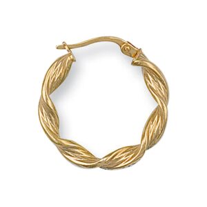 Yellow Gold 22mm Twisted Hoop Earrings