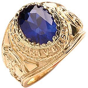 Yellow Gold Blue Cubic Zirconia Baby Collage Ring