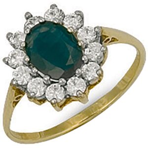 Yellow Gold Cubic Zirconia Cluster Ring