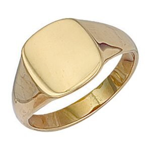 Yellow Gold Cushion Plain Signet Ring