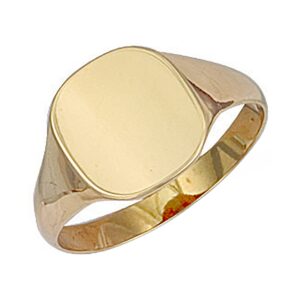Yellow Gold Cushion Plain Signet Ring