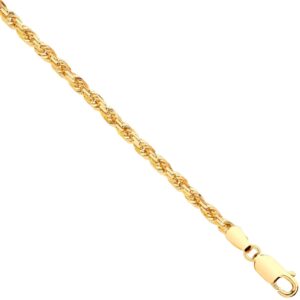 Yellow Gold D/c 3.0mm Solid Rope Chain