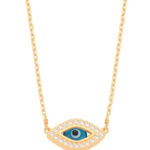 Yellow Gold Evil Eye 17" Necklace