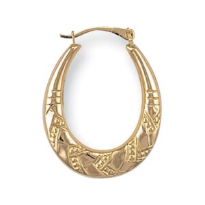 Yellow Gold Fancy Oval Creoles