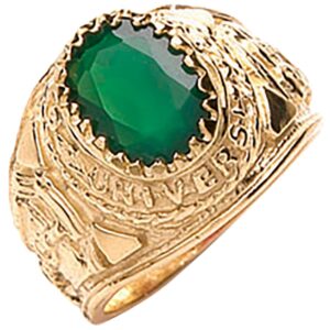 Yellow Gold Green Cubic Zirconia Baby Collage Ring