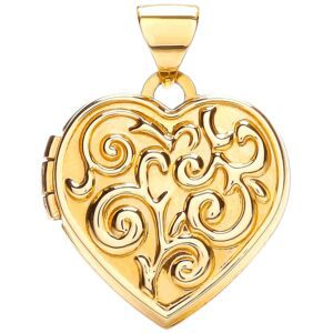 Yellow Gold Heart Shape Locket With Design