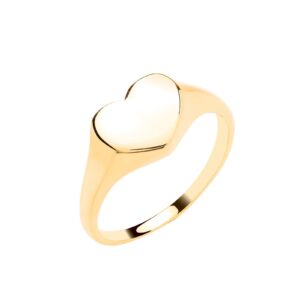 Yellow Gold Heart Signet Ring