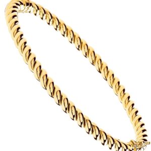 Yellow Gold Hollow Twist 4.5mm Bangle