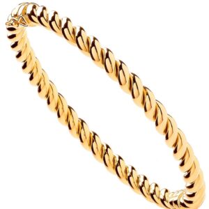 Yellow Gold Hollow Twist 5.5mm Bangle