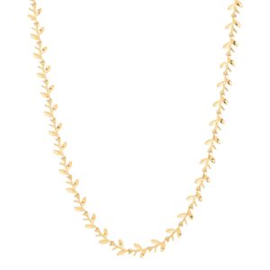 Yellow Gold Leaf With Olives Motif Necklace/bracelet