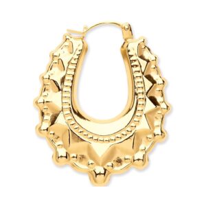 Yellow Gold Oval Spike Creole