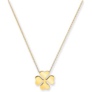 Yellow Gold Rolo Chain, 4 Leaf Clover, 18" Necklace