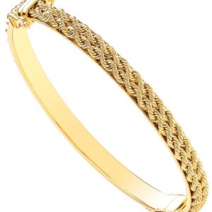 Yellow Gold Rope Chain 5.3mm Hollow Bangle