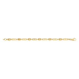Yellow Gold Stars & Bars Ladies Bracelet